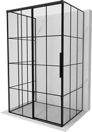 Mexen Rox-3S kabina prysznicowa 3-ścienna rozsuwana lewa 120 x 90 cm, czarna kratka, czarna - 8C2-120-090-70-77-3S-L