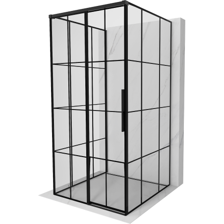 Mexen Rox-3S kabina prysznicowa 3-ścienna rozsuwana lewa 120 x 120 cm, czarna kratka, czarna - 8C2-120-120-70-77-3S-L
