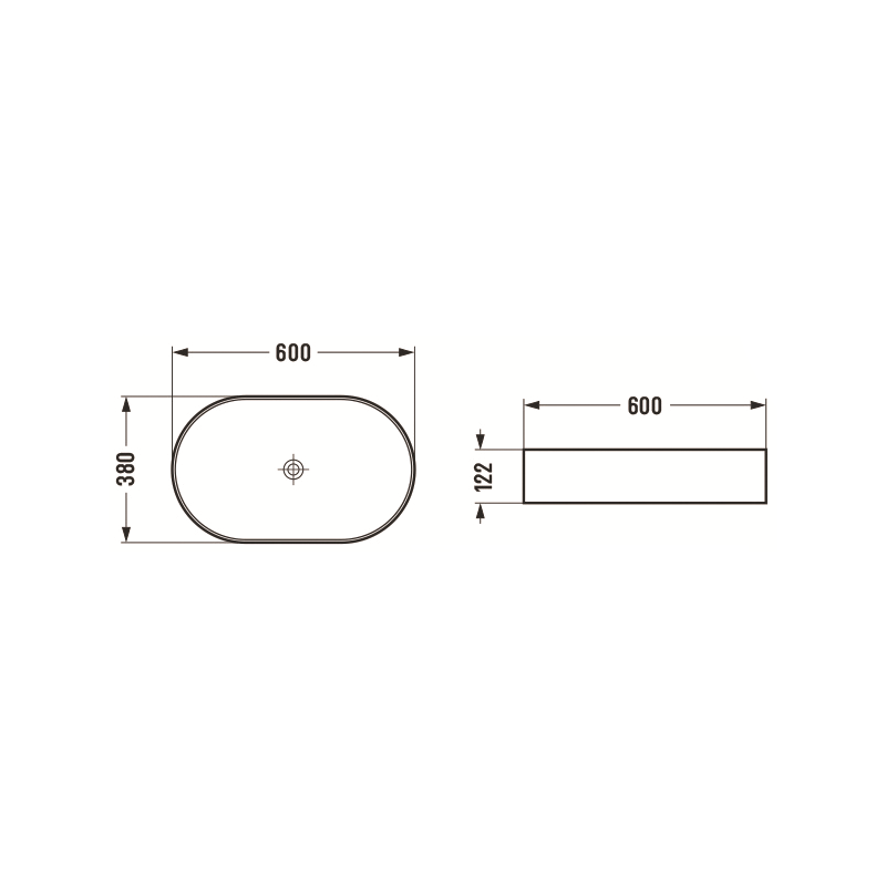 Mexen Celia umywalka nablatowa 60 x 38 cm, czarna mat - 22206085
