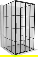 Mexen Rox-3S kabina prysznicowa 3-ścienna rozsuwana prawa 120 x 120 cm, czarna kratka, czarna - 8C2-120-120-70-77-3S-P