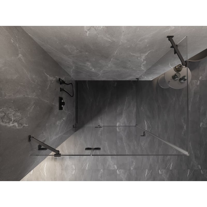 Mexen Lunar kabina prysznicowa uchylna lewa 80 x 90 cm, transparent, gun gray szczotkowany - 834-080-090-66-00-L