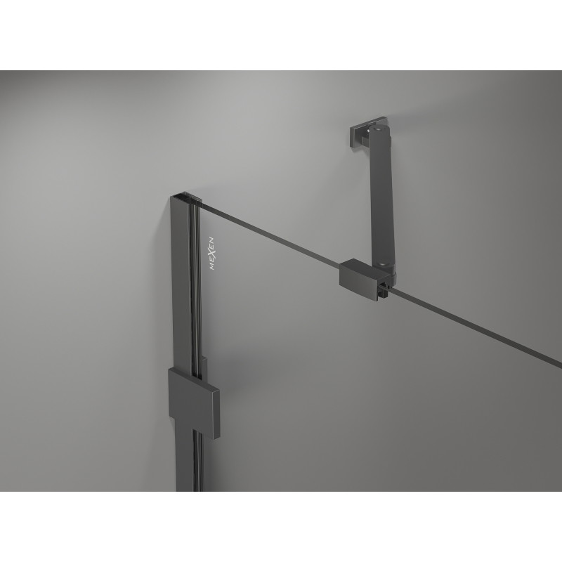 Mexen Lunar kabina prysznicowa uchylna lewa 70 x 80 cm, transparent, gun metal - 834-070-080-95-00-L