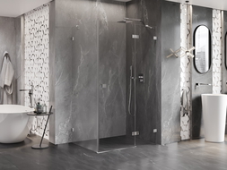 Mexen Lunar kabina prysznicowa uchylna prawa 70 x 80 cm, transparent, chrom - 834-070-080-01-00-P