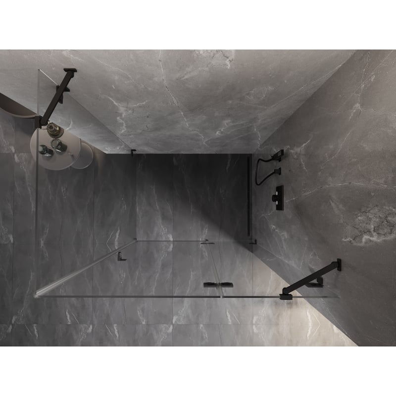 Mexen Lunar kabina prysznicowa uchylna prawa 75 x 90 cm, transparent, czarna - 834-075-090-70-00-P
