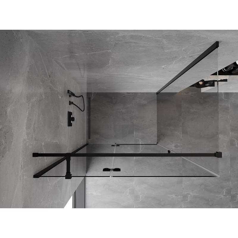 Mexen Mist-H T kabina prysznicowa uchylna lewa 95 x 70 cm, transparent, czarna - 8A5T-095-070-70-00-L