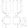 Mexen Lunar L kabina prysznicowa uchylna lewa 75 x 80 cm, transparent, złota - 834L-075-080-50-00-L