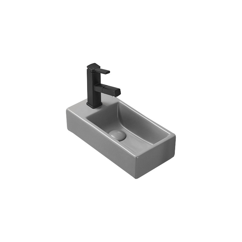 Mexen Inez umywalka nablatowa prawa 40 x 20 cm, szara jasna mat - 21484061R