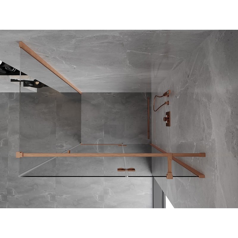 Mexen Mist-H T kabina prysznicowa uchylna prawa 110 x 120 cm, transparent, miedź szczotkowana - 8A5T-110-120-65-00-P