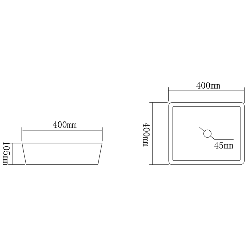 Mexen Mika szklana umywalka nablatowa 40 x 40 cm, transparent - 24104000