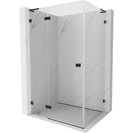 Mexen Lunar L kabina prysznicowa uchylna lewa 75 x 80 cm, transparent, czarna - 834L-075-080-70-00-L