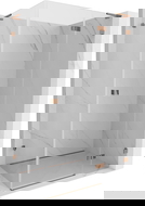 Mexen Lunar L kabina prysznicowa uchylna prawa 75 x 80 cm, transparent, różowe złoto - 834L-075-080-60-00-P