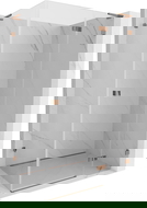 Mexen Lunar L kabina prysznicowa uchylna prawa 85 x 90 cm, transparent, różowe złoto - 834L-085-090-60-00-P