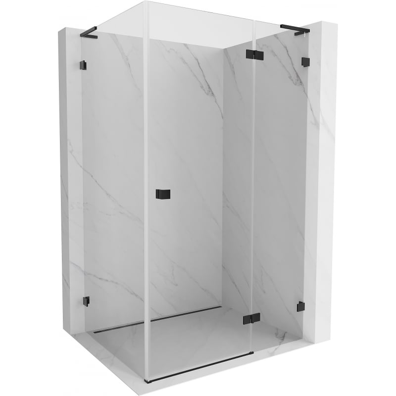 Mexen Lunar L kabina prysznicowa uchylna prawa 85 x 90 cm, transparent, czarna - 834L-085-090-70-00-P