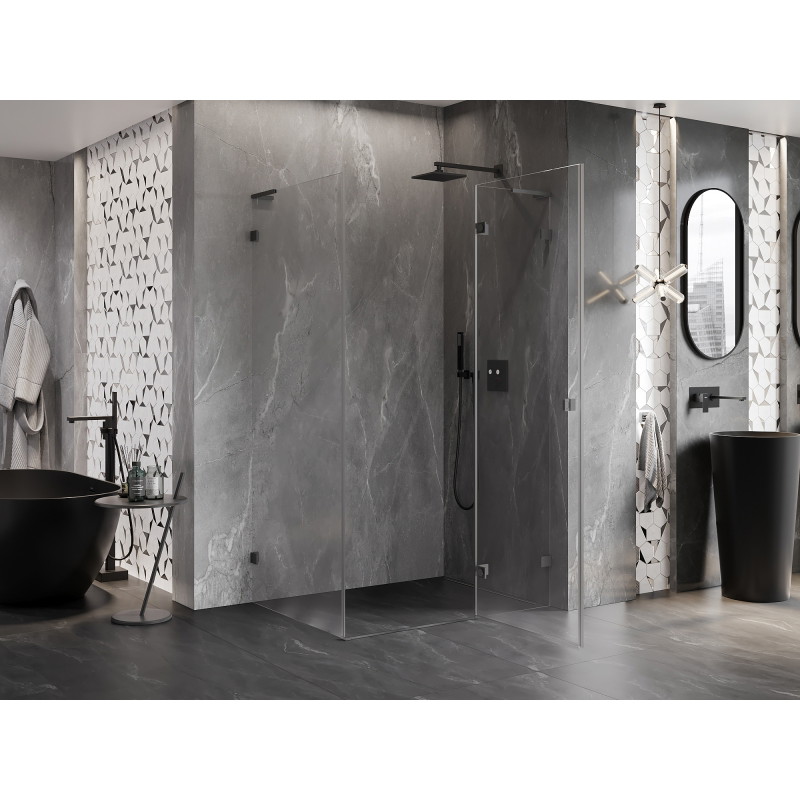 Mexen Lunar L kabina prysznicowa uchylna prawa 70 x 80 cm, transparent, gun metal - 834L-070-080-95-00-P
