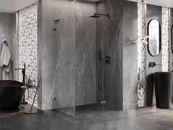 Mexen Lunar L kabina prysznicowa uchylna prawa 70 x 80 cm, transparent, gun metal - 834L-070-080-95-00-P