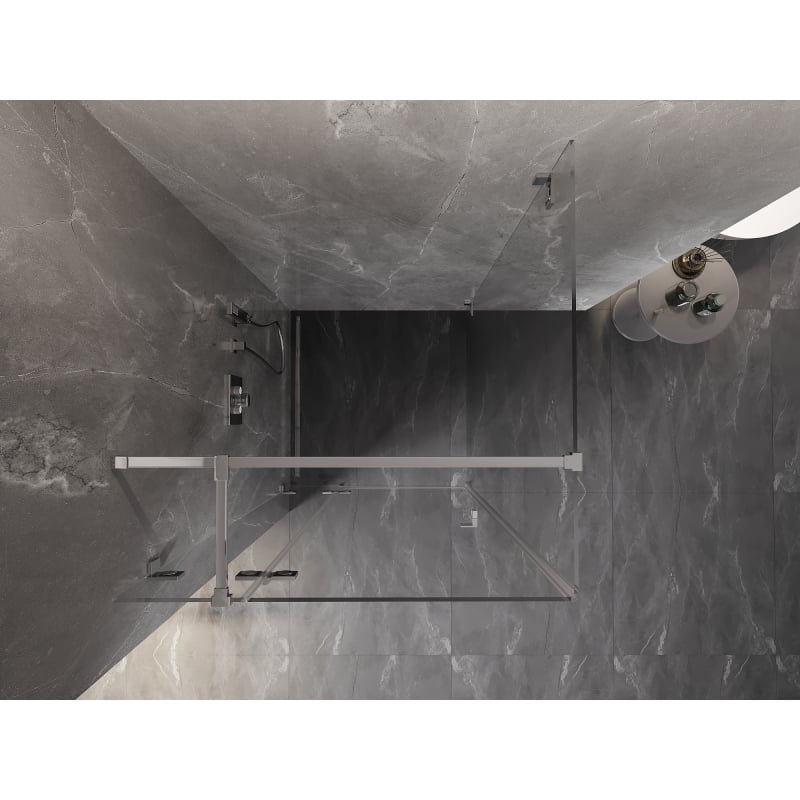 Mexen Lunar T kabina prysznicowa uchylna lewa 80 x 80 cm, transparent, chrom - 834T-080-080-01-00-L