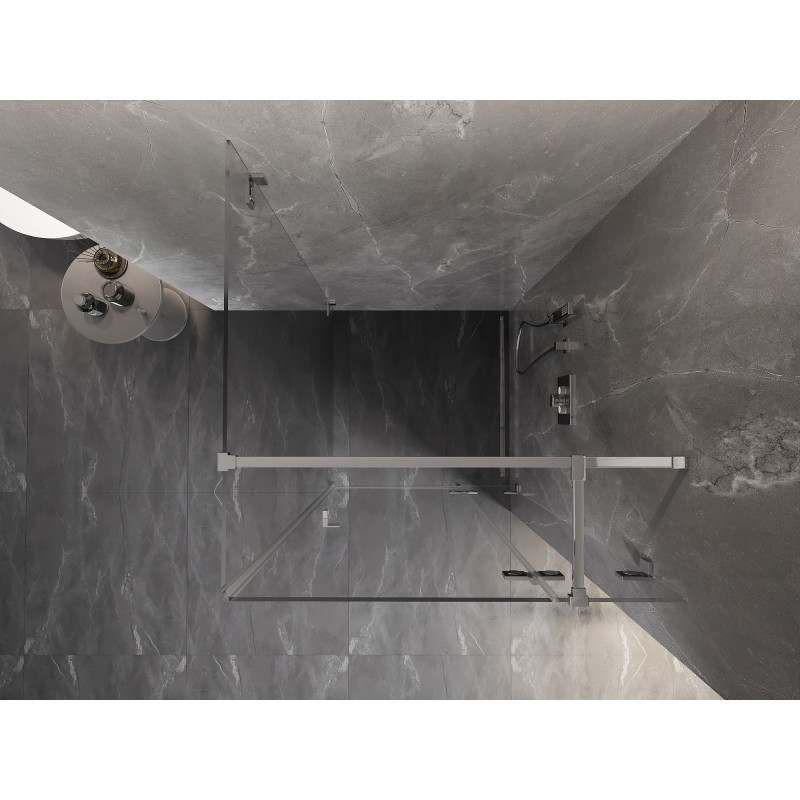 Mexen Lunar T kabina prysznicowa uchylna prawa 80 x 80 cm, transparent, chrom - 834T-080-080-01-00-P
