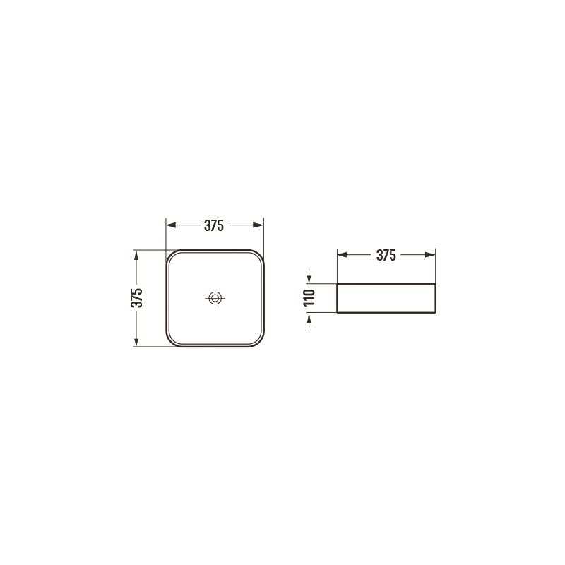 Mexen Vena umywalka nablatowa 37 x 37 cm, szary jasny mat - 22193761