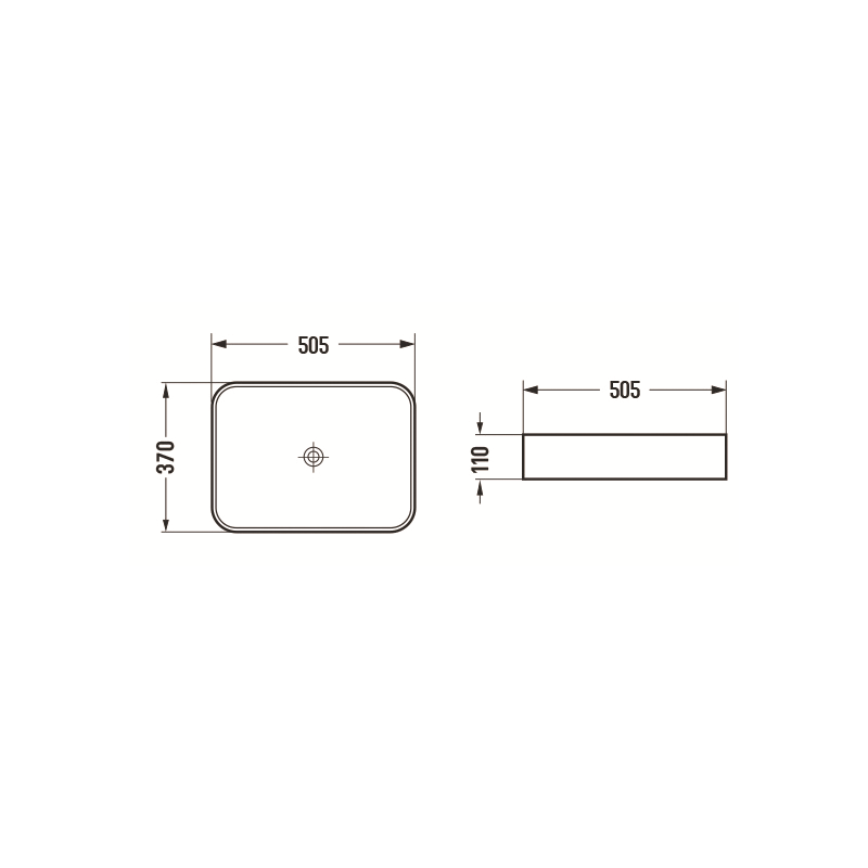 Mexen Vena umywalka nablatowa 50 x 37 cm, czarna mat - 22195085
