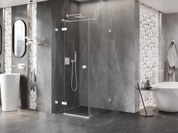 Mexen Lunar T kabina prysznicowa uchylna lewa 100 x 100 cm, transparent, biała - 834T-100-100-20-00-L