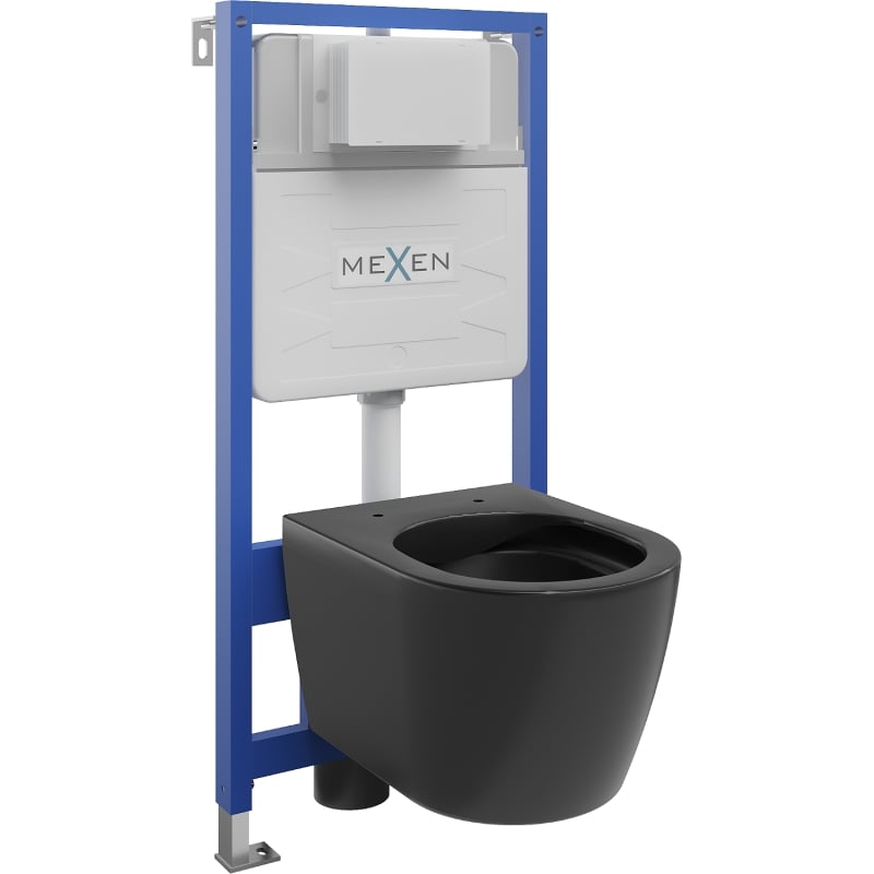 Mexen zestaw podtynkowy WC stelaż Fenix Slim z miską WC Carmen, czarny mat - 6103388XX85
