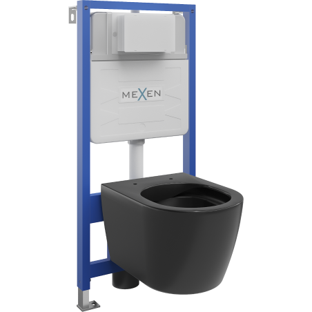 Mexen zestaw podtynkowy WC stelaż Fenix Slim z miską WC Carmen, czarny mat - 6103388XX85