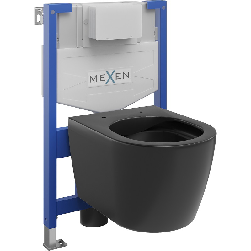 Mexen zestaw podtynkowy WC stelaż Fenix XS-F z miską WC Carmen, czarny mat - 6803388XX85