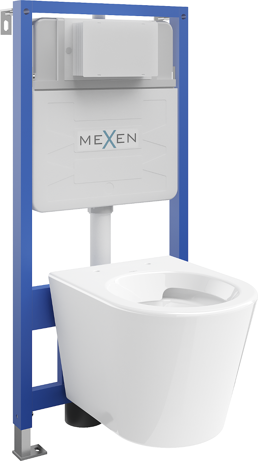 Mexen zestaw podtynkowy WC stelaż Fenix Slim z miską WC Rico, biały - 6103372XX00