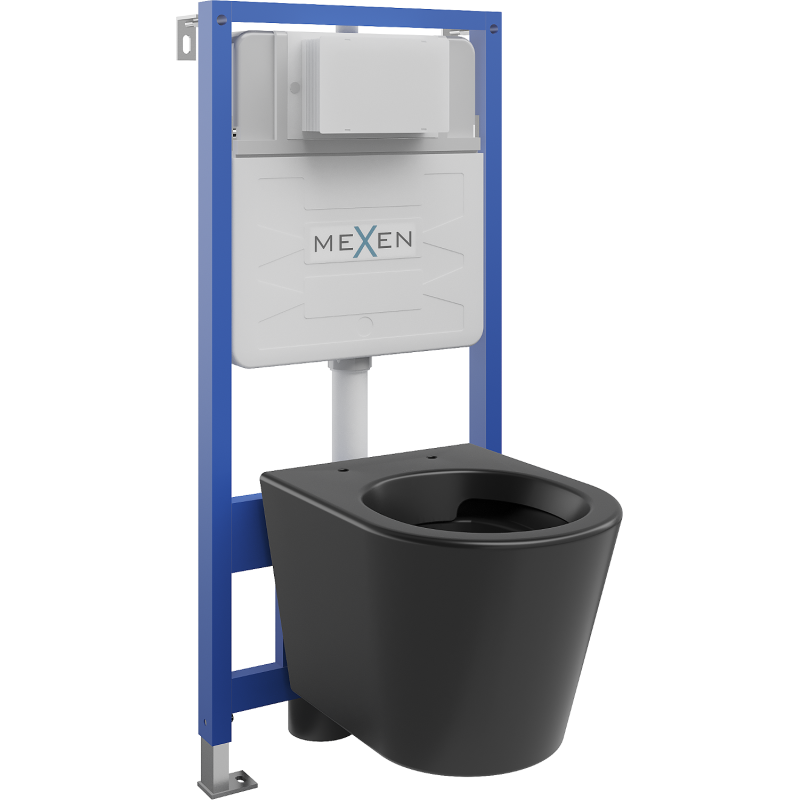 Mexen zestaw podtynkowy WC stelaż Fenix Slim z miską WC Rico, czarny mat - 6103372XX85