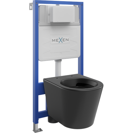 Mexen zestaw podtynkowy WC stelaż Fenix Slim z miską WC Rico, czarny mat - 6103372XX85