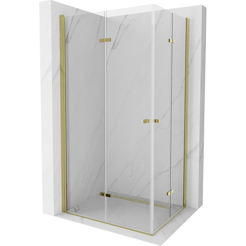 Mexen Lima Duo kabina prysznicowa składana 80 x 70 cm, transparent, złota - 856-080-070-50-00-02