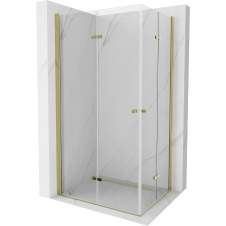 Mexen Lima Duo kabina prysznicowa składana 80 x 70 cm, transparent, złota - 856-080-070-50-00-02
