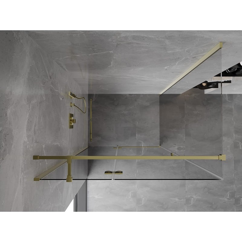 Mexen Mist-H T kabina prysznicowa uchylna lewa 75 x 100 cm, transparent, złota - 8A5T-075-100-50-00-L