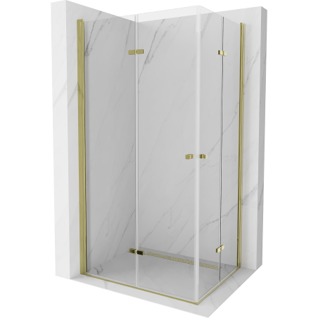 Mexen Lima Duo kabina prysznicowa składana 100 x 90 cm, transparent, złota - 856-100-090-50-00-02