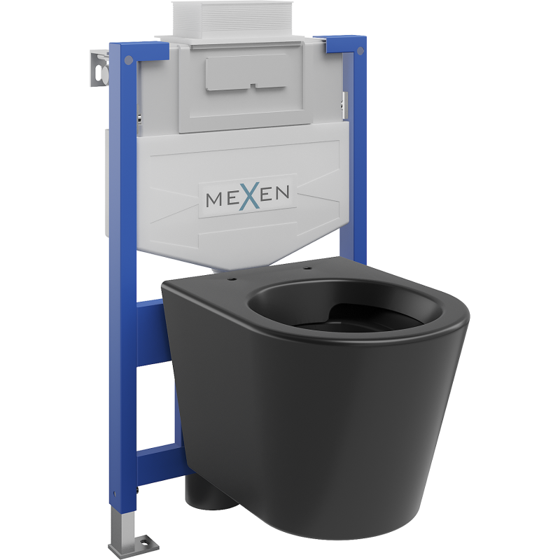 Mexen zestaw podtynkowy WC stelaż Fenix XS-U z miską WC Rico, czarny mat - 6853372XX85