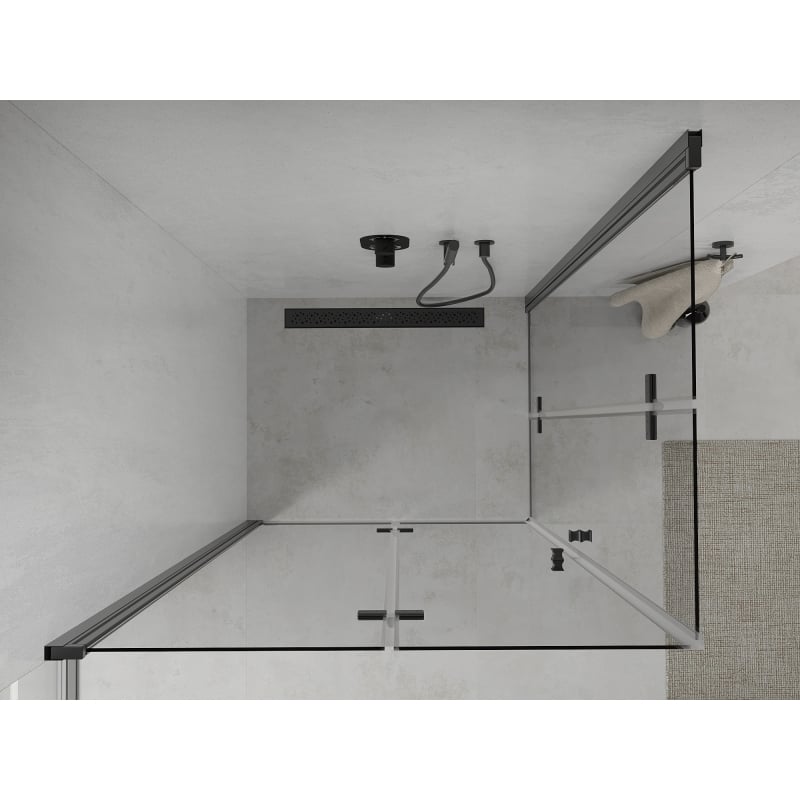 Mexen Lima Duo kabina prysznicowa składana 80 x 70 cm, transparent, czarna - 856-080-070-70-00-02
