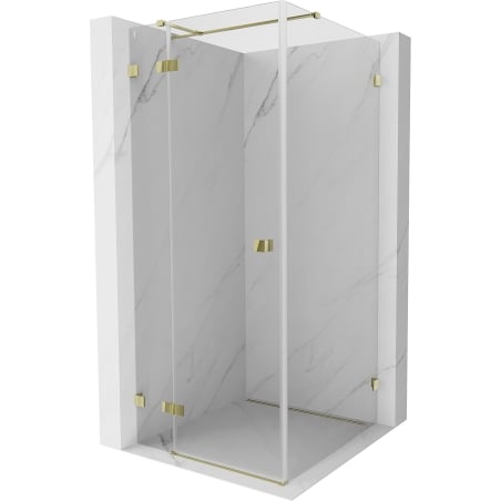 Mexen Lunar T kabina prysznicowa uchylna lewa 90 x 90 cm, transparent, złota - 834T-090-090-50-00-L