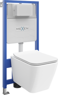 Mexen zestaw podtynkowy WC stelaż Fenix Slim z miską WC Cube i deską wolnoopadającą, biały połysk - 61030924000
