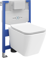 Mexen zestaw podtynkowy WC stelaż Fenix XS-F z miską WC Cube i deską wolnoopdającą, biały połysk - 68030924000