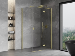 Mexen Mist-H T kabina prysznicowa uchylna prawa 100 x 75 cm, transparent, złota szczotkowana - 8A5T-100-075-55-00-P