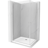 Mexen Pretoria Duo kabina prysznicowa uchylna 80 x 70 cm, transparent, chrom + brodzik Flat - 852-080-070-01-02-4010