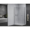 Mexen Pretoria Duo kabina prysznicowa uchylna 90 x 80 cm, transparent, chrom + brodzik Flat - 852-090-080-01-02-4010