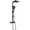 Mexen CQ22 zestaw prysznicowy natynkowy z deszczownicą i baterią termostatyczną, czarny - 772502295-70