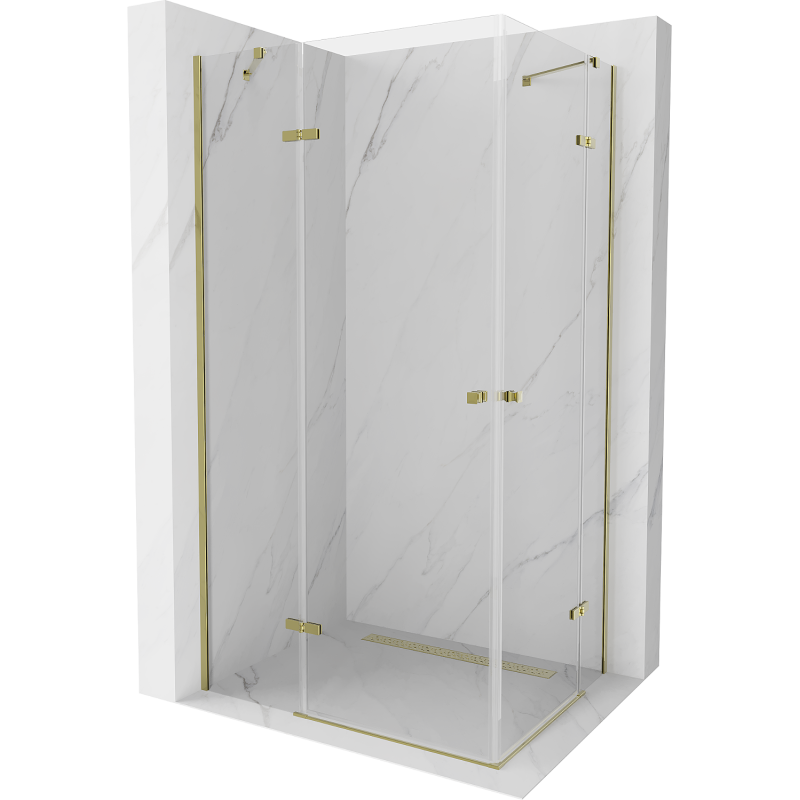 Mexen Roma Duo kabina prysznicowa uchylna 100 x 90 cm, transparent, złota - 854-100-090-50-00-02