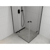 Mexen Roma Duo kabina prysznicowa uchylna 80 x 70 cm, transparent, czarna - 854-080-070-70-00-02