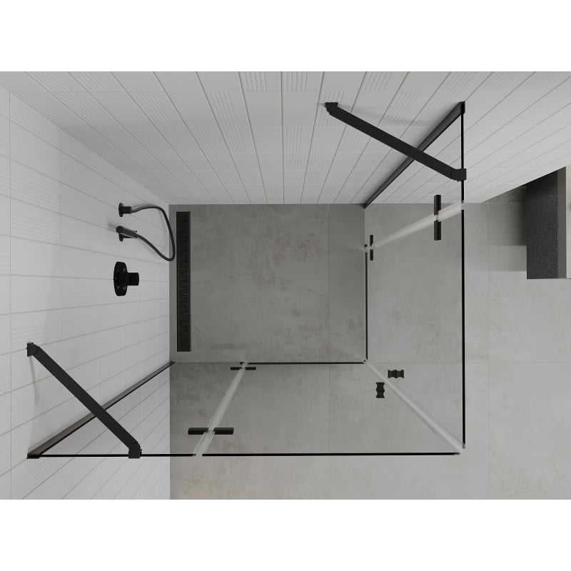 Mexen Roma Duo kabina prysznicowa uchylna 100 x 90 cm, transparent, czarna - 854-100-090-70-00-02