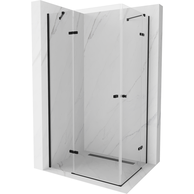 Mexen Roma Duo kabina prysznicowa uchylna 100 x 90 cm, transparent, czarna - 854-100-090-70-00-02