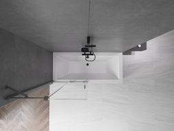 Mexen Velar parawan nawannowy 2-skrzydłowy rozsuwany 95 x 150 cm, transparent, gun metal - 896-095-000-01-95