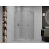 Mexen Roma Duo kabina prysznicowa uchylna 90 x 80 cm, transparent, chrom + brodzik Flat - 854-090-080-01-02-4010