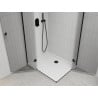 Mexen Roma Duo kabina prysznicowa uchylna 100 x 90 cm, transparent, czarna + brodzik Flat - 854-100-090-70-02-4010B
